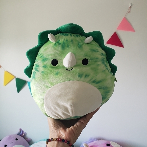 SQUISHMALLOWS Tie Dye dinosaur triceratops 8 inch - Picture 1 of 5